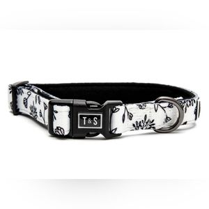 2 /$15 New Tella & Stella Designer Dog Collar  Black Baccara  Sz Medium